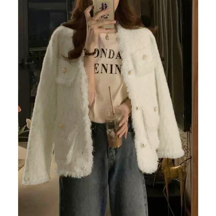 ツイード風ニットジャケットレディース上品 | SUNSHINE CLOSET | 詳細画像2 