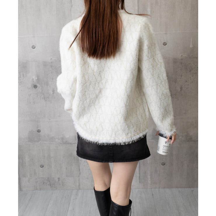 ツイード風ニットジャケットレディース上品 | SUNSHINE CLOSET | 詳細画像20 