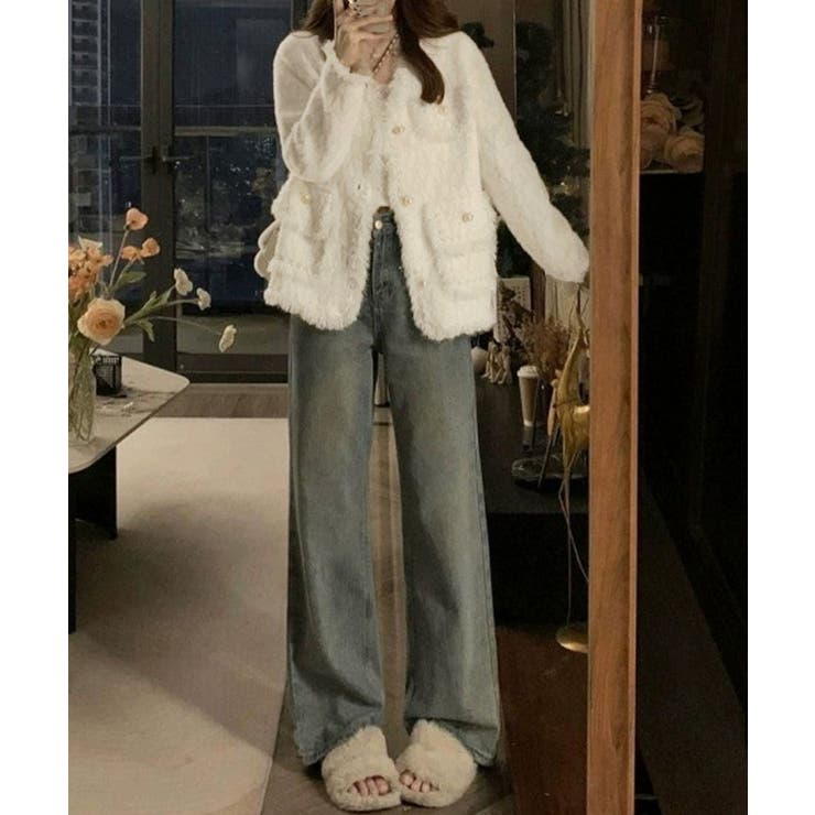 ツイード風ニットジャケットレディース上品 | SUNSHINE CLOSET | 詳細画像3 