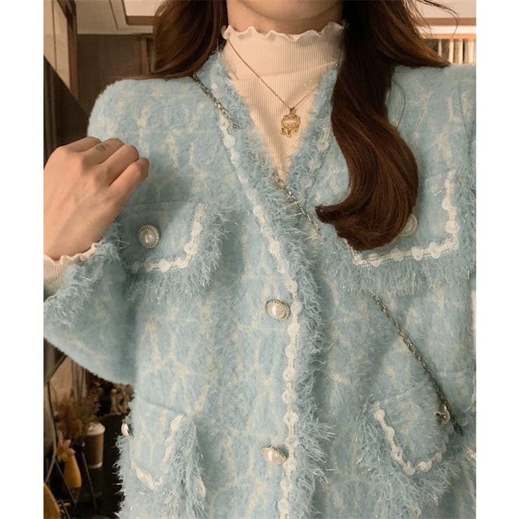 ツイード風ニットジャケットレディース上品 | SUNSHINE CLOSET | 詳細画像9 