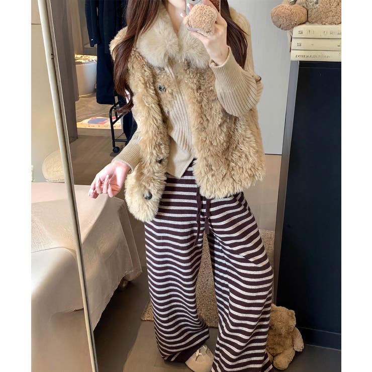 ファー襟ニットカーディガン ダブルジップ | SUNSHINE CLOSET | 詳細画像21 