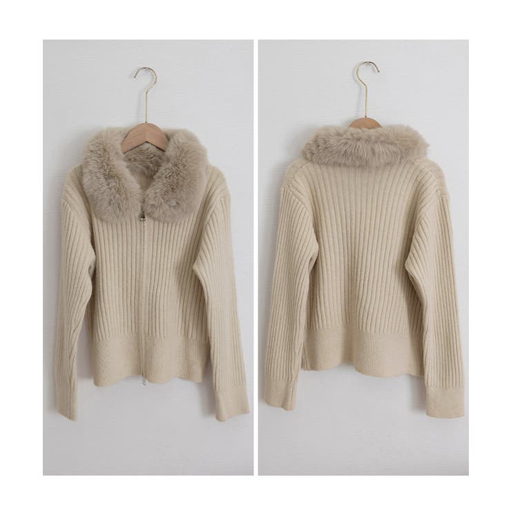 ファー襟ニットカーディガン ダブルジップ | SUNSHINE CLOSET | 詳細画像29 