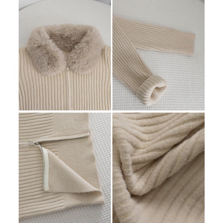 ファー襟ニットカーディガン ダブルジップ | SUNSHINE CLOSET | 詳細画像30 