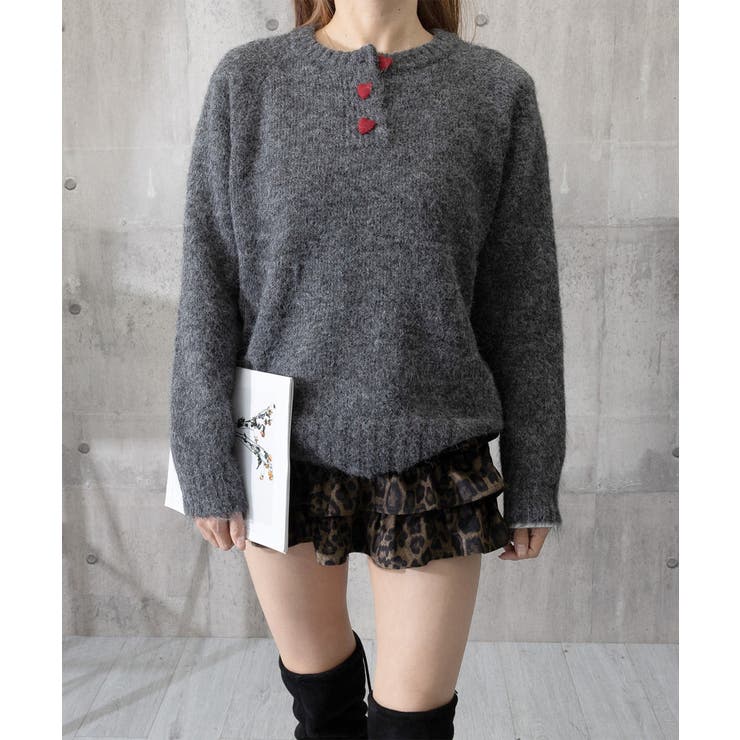 ハートボタンニットトップス ハーフボタン | SUNSHINE CLOSET | 詳細画像10 