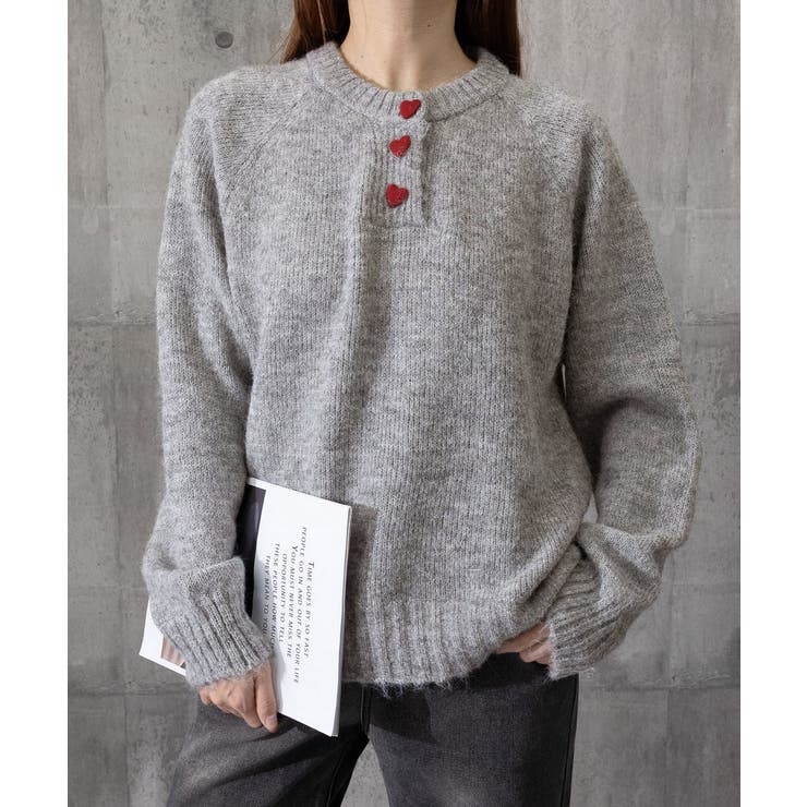 ハートボタンニットトップス ハーフボタン | SUNSHINE CLOSET | 詳細画像17 