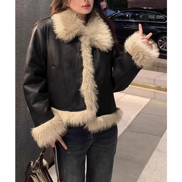 ショートフェイクムートンジャケット韓国風 | SUNSHINE CLOSET | 詳細画像8 