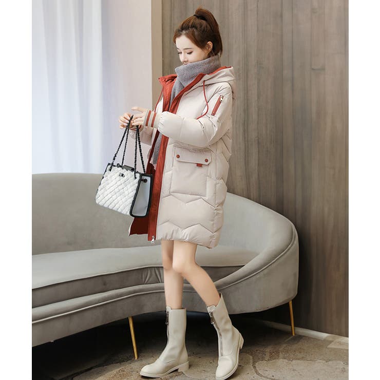 フード付きロングダウンコート中綿アウター | SUNSHINE CLOSET | 詳細画像2 