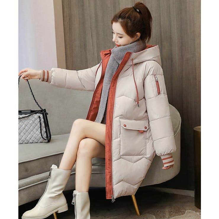 フード付きロングダウンコート中綿アウター | SUNSHINE CLOSET | 詳細画像3 