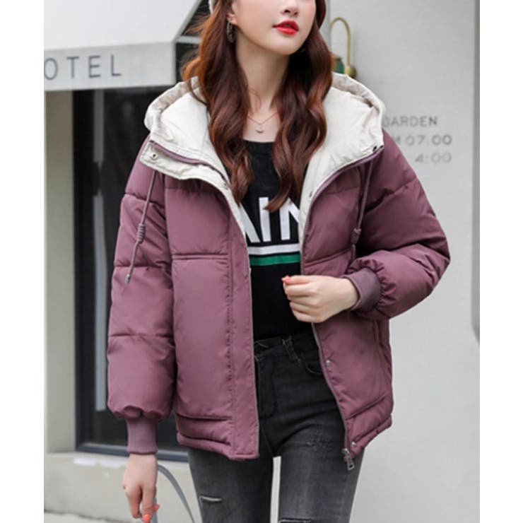 配色フード付き中綿ジャケットレディース冬 | SUNSHINE CLOSET | 詳細画像15 