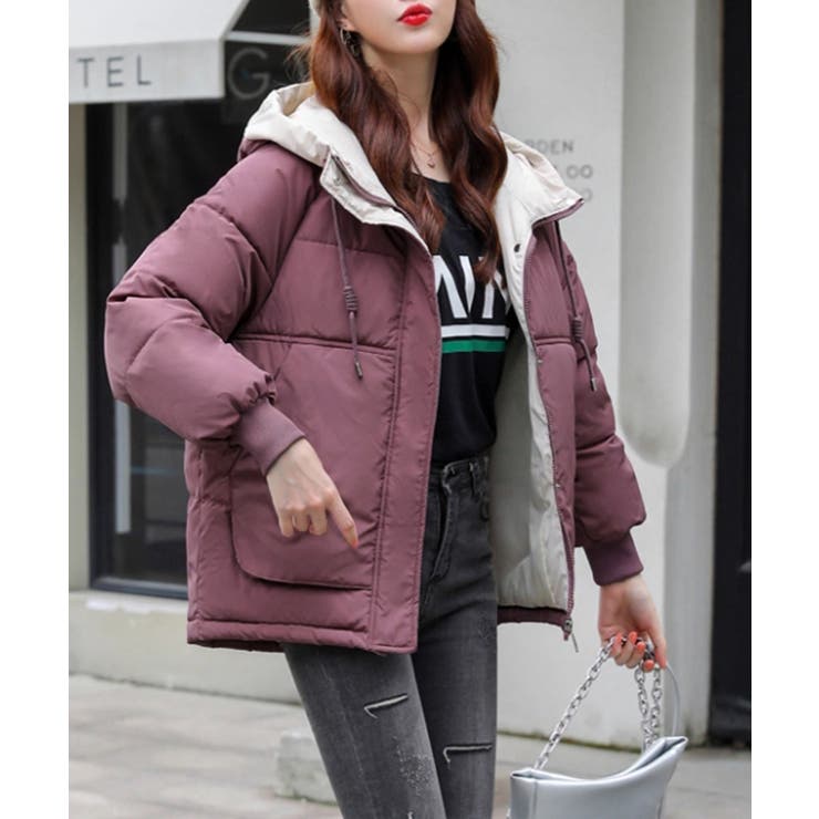 配色フード付き中綿ジャケットレディース冬 | SUNSHINE CLOSET | 詳細画像16 