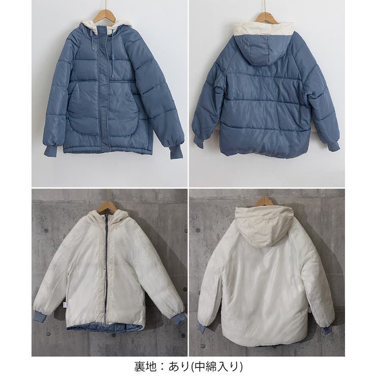 配色フード付き中綿ジャケットレディース冬 | SUNSHINE CLOSET | 詳細画像25 