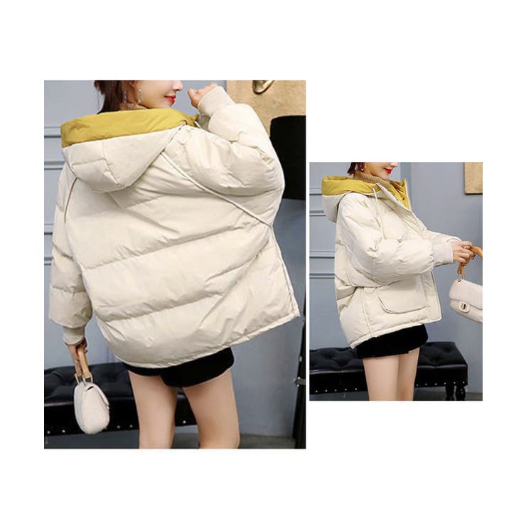 配色フード付き中綿ジャケットレディース冬 | SUNSHINE CLOSET | 詳細画像6 