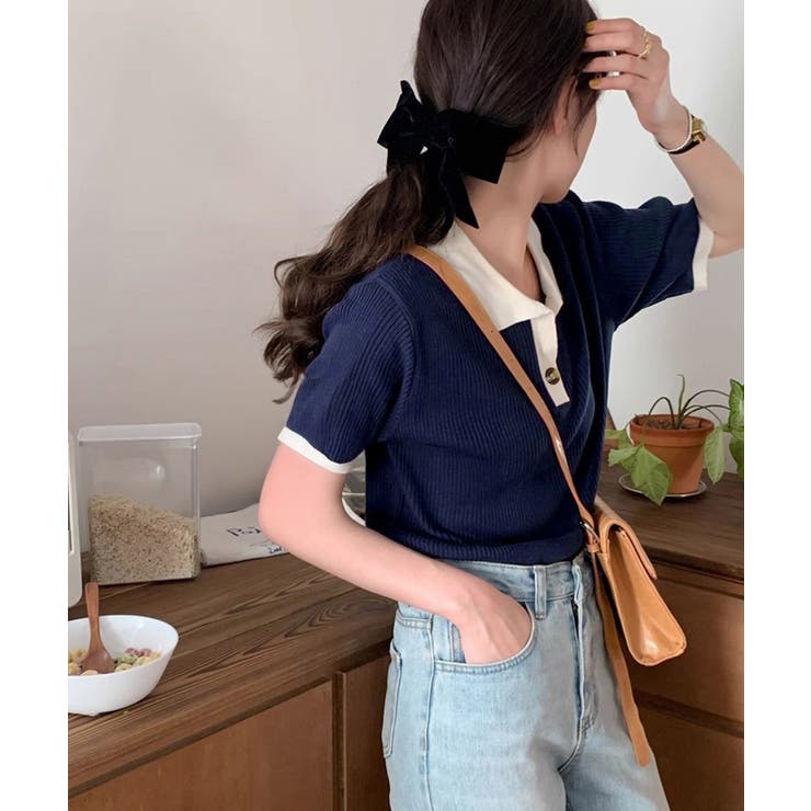 レディース 配色カットソー 通勤通学ニットソー | SUNSHINE CLOSET | 詳細画像2 