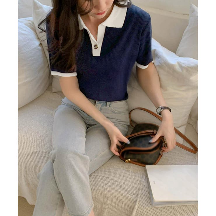 レディース 配色カットソー 通勤通学ニットソー | SUNSHINE CLOSET | 詳細画像3 