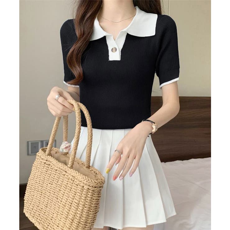 レディース 配色カットソー 通勤通学ニットソー | SUNSHINE CLOSET | 詳細画像5 