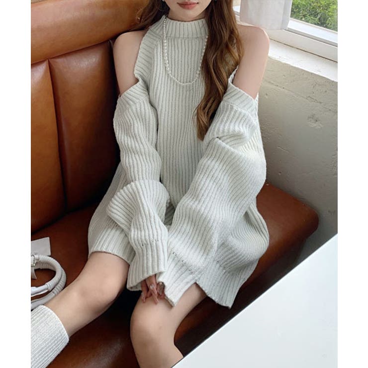 オープンショルダーニットワンピースミニ丈 | SUNSHINE CLOSET | 詳細画像16 