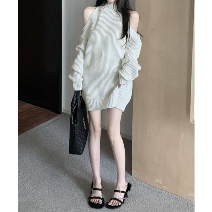 オープンショルダーニットワンピースミニ丈 | SUNSHINE CLOSET | 詳細画像17 