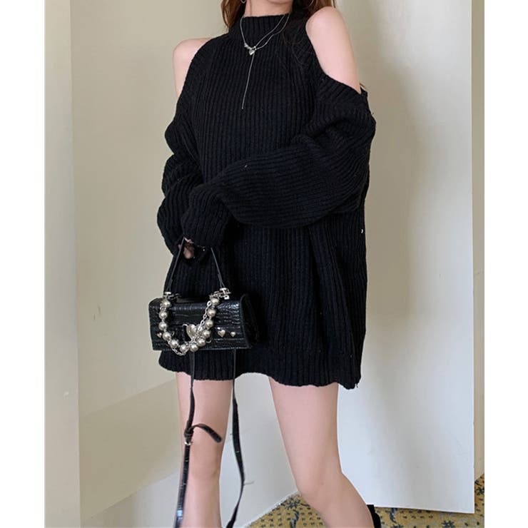 オープンショルダーニットワンピースミニ丈 | SUNSHINE CLOSET | 詳細画像6 