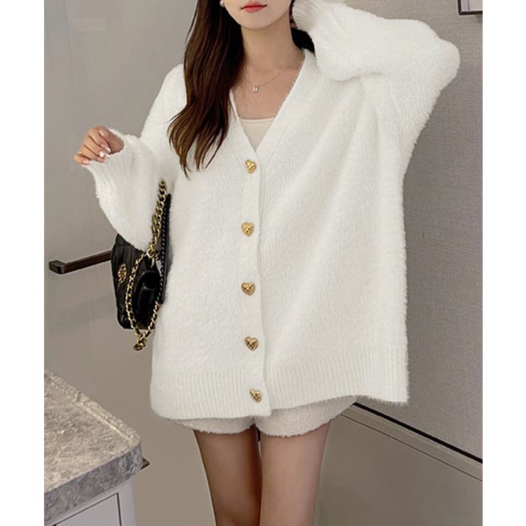 シャギーカーディガンゴールドボタン韓国風 | SUNSHINE CLOSET | 詳細画像12 