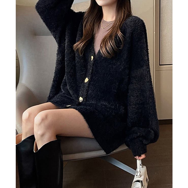 シャギーカーディガンゴールドボタン韓国風 | SUNSHINE CLOSET | 詳細画像5 