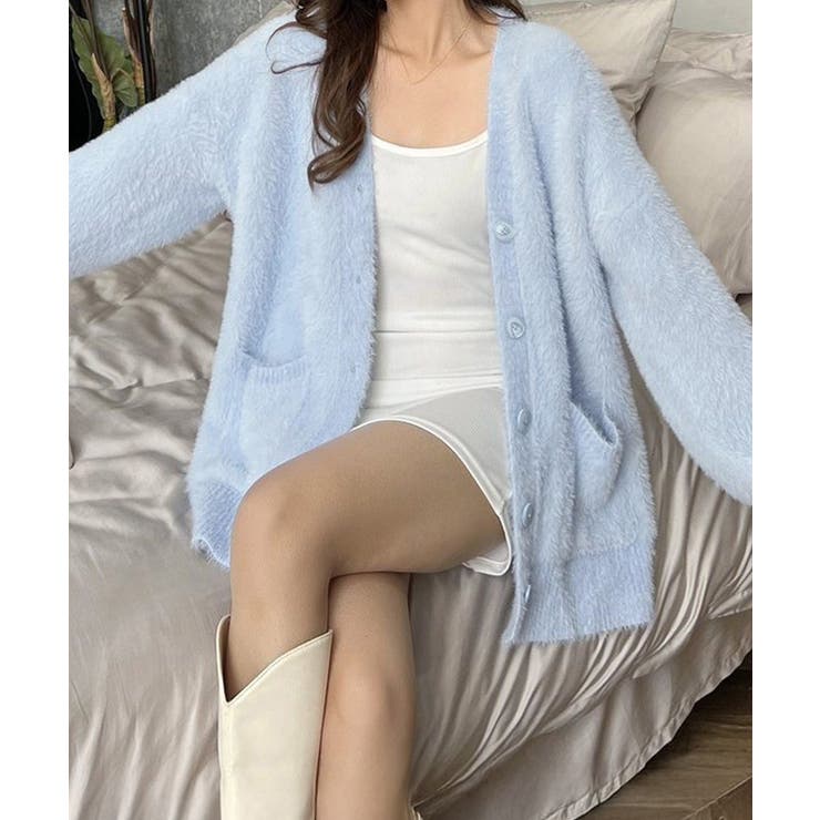 シャギーニットカーディガンVネック秋冬服 | SUNSHINE CLOSET | 詳細画像13 