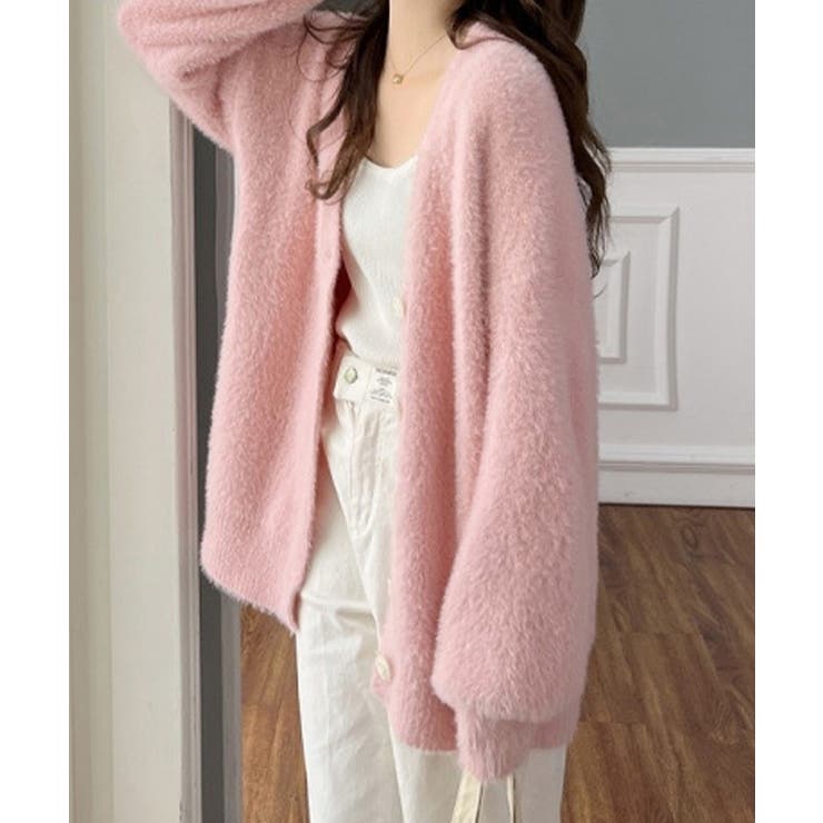 シャギーニットカーディガンVネック秋冬服 | SUNSHINE CLOSET | 詳細画像16 