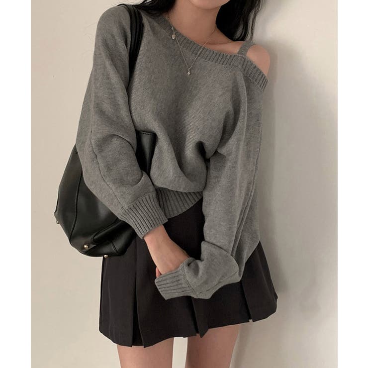 オフショルダーニットトップス肩見せ秋冬服 | SUNSHINE CLOSET | 詳細画像1 