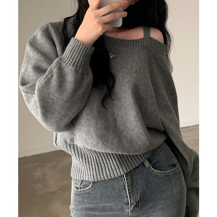 オフショルダーニットトップス肩見せ秋冬服 | SUNSHINE CLOSET | 詳細画像17 