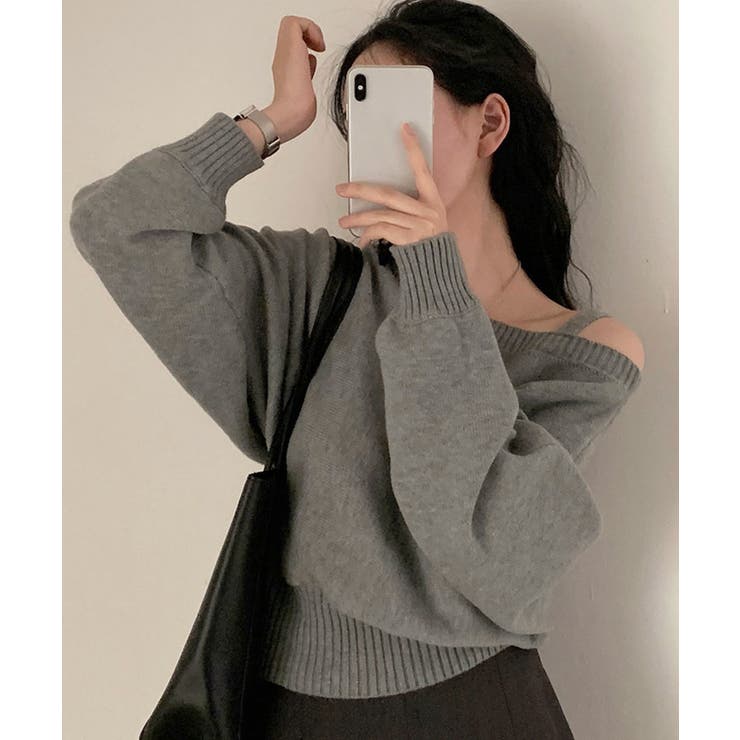 オフショルダーニットトップス肩見せ秋冬服 | SUNSHINE CLOSET | 詳細画像22 