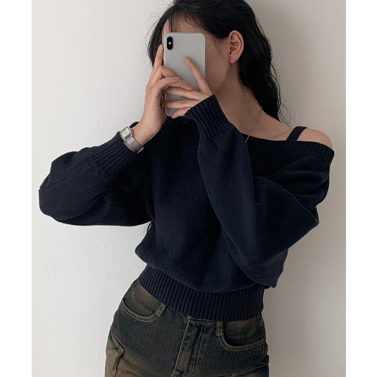 オフショルダーニットトップス肩見せ秋冬服 | SUNSHINE CLOSET | 詳細画像24 