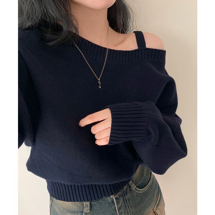 オフショルダーニットトップス肩見せ秋冬服 | SUNSHINE CLOSET | 詳細画像7 