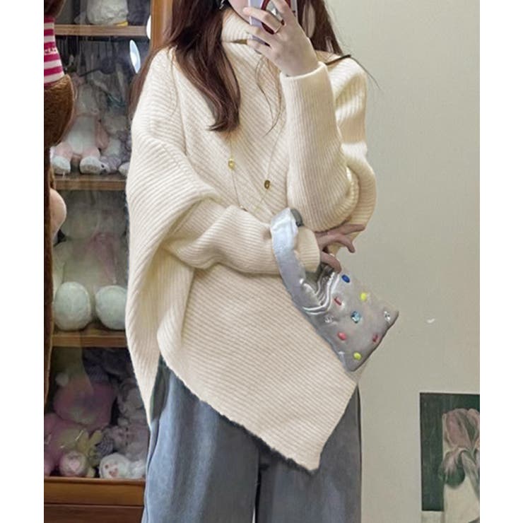 ハイネックニットセーター 不規則デザイン | SUNSHINE CLOSET | 詳細画像11 