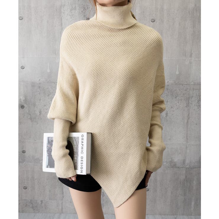 ハイネックニットセーター 不規則デザイン | SUNSHINE CLOSET | 詳細画像21 