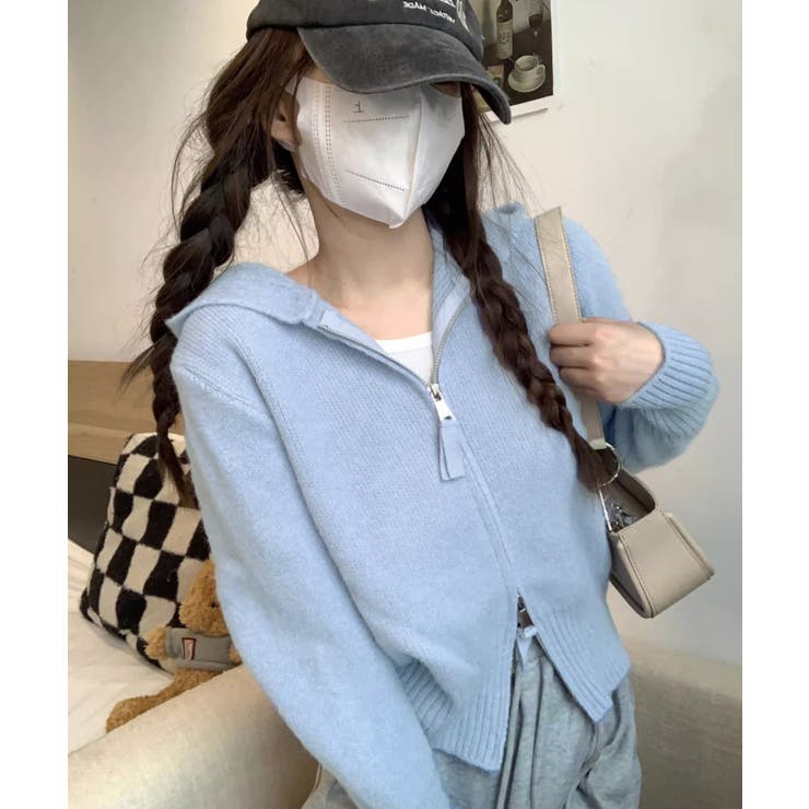 ダブルジップリブニットカーディガン韓国風 | SUNSHINE CLOSET | 詳細画像13 