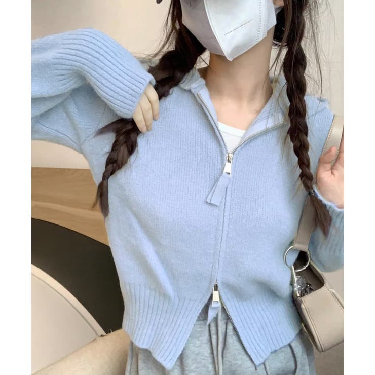 ダブルジップリブニットカーディガン韓国風 | SUNSHINE CLOSET | 詳細画像14 