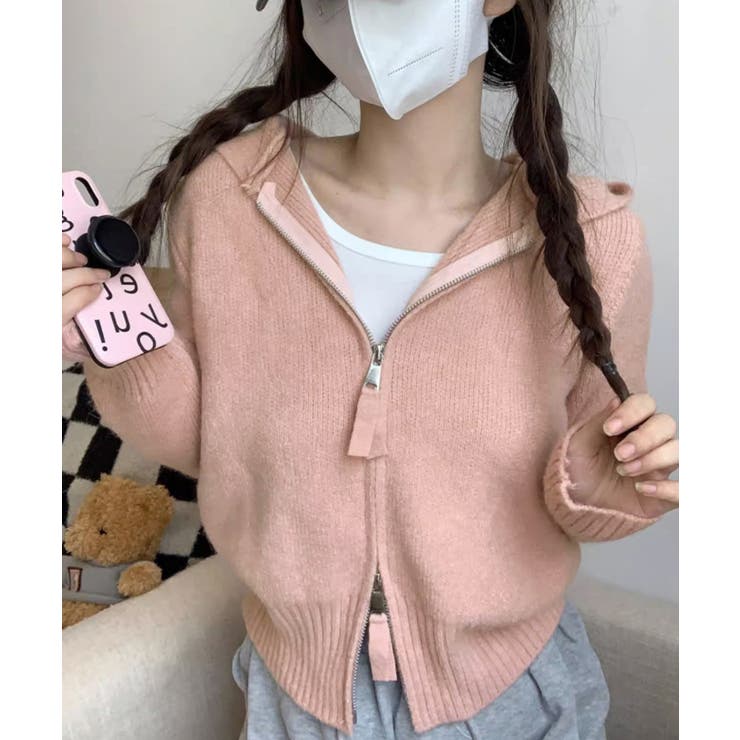 ダブルジップリブニットカーディガン韓国風 | SUNSHINE CLOSET | 詳細画像16 