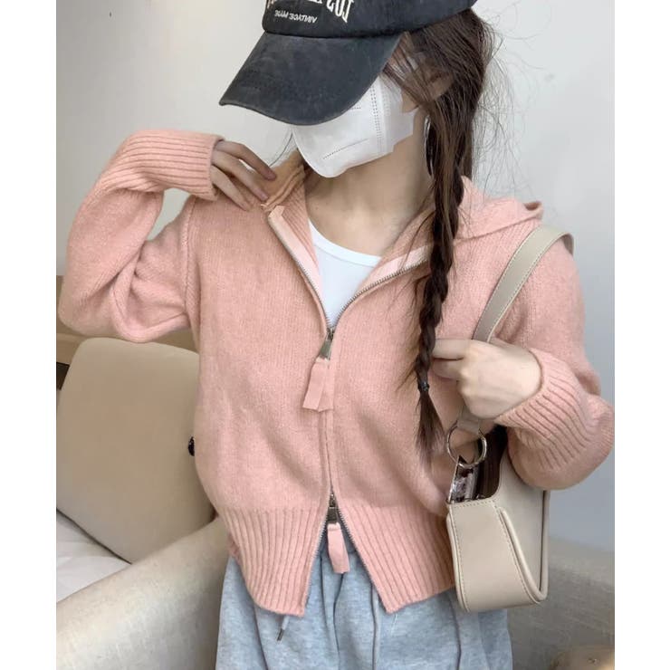 ダブルジップリブニットカーディガン韓国風 | SUNSHINE CLOSET | 詳細画像17 