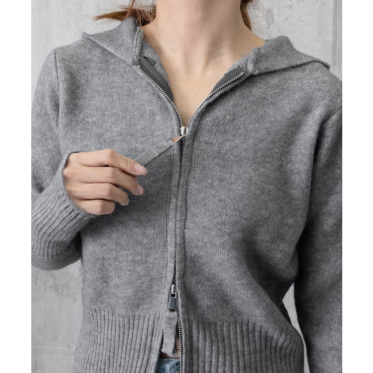 ダブルジップリブニットカーディガン韓国風 | SUNSHINE CLOSET | 詳細画像22 