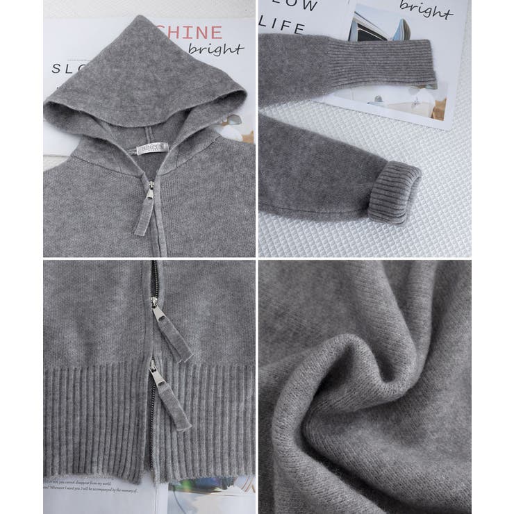 ダブルジップリブニットカーディガン韓国風 | SUNSHINE CLOSET | 詳細画像25 