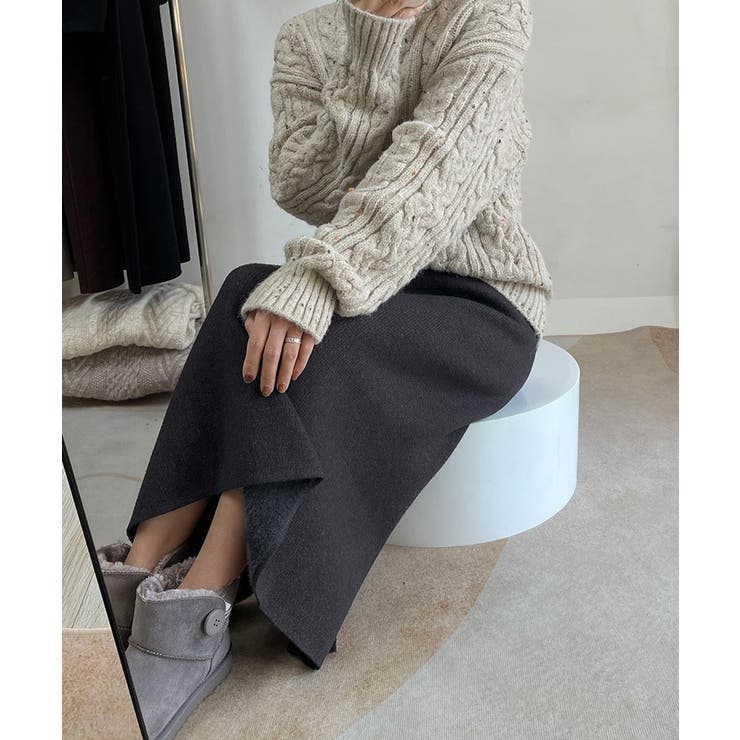 裏起毛ニットスカート 厚手タイトスカート | SUNSHINE CLOSET | 詳細画像20 