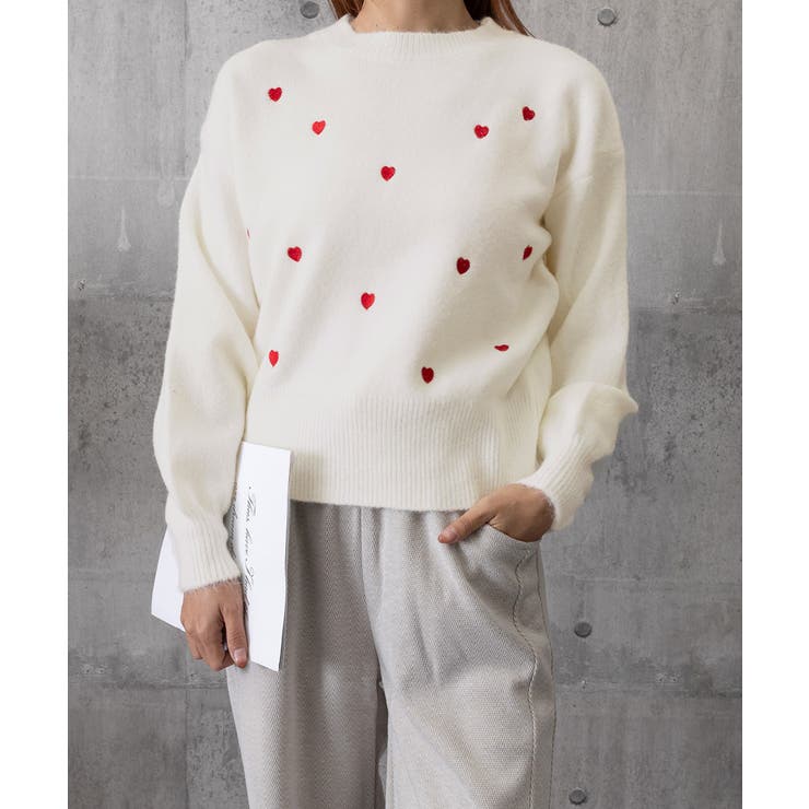 クルーネックハート柄ニットセーター韓国風 | SUNSHINE CLOSET | 詳細画像16 