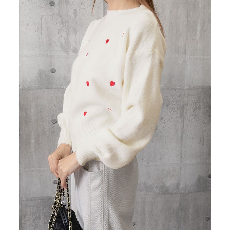 クルーネックハート柄ニットセーター韓国風 | SUNSHINE CLOSET | 詳細画像17 