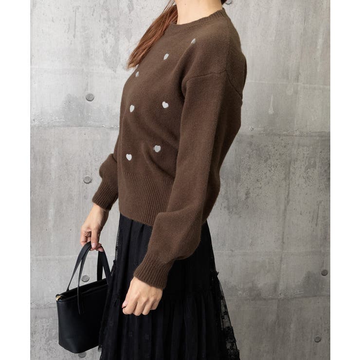 クルーネックハート柄ニットセーター韓国風 | SUNSHINE CLOSET | 詳細画像22 