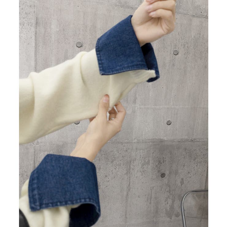 デニム切り替え レイヤード風ニットポロ襟 | SUNSHINE CLOSET | 詳細画像21 