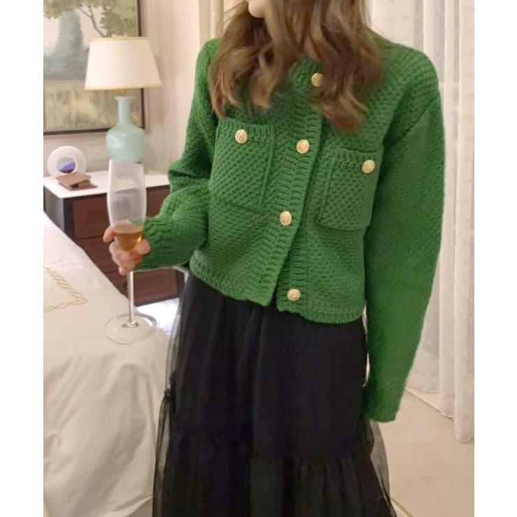 ゴールドボタンニットカーディガン 韓国風 | SUNSHINE CLOSET | 詳細画像11 