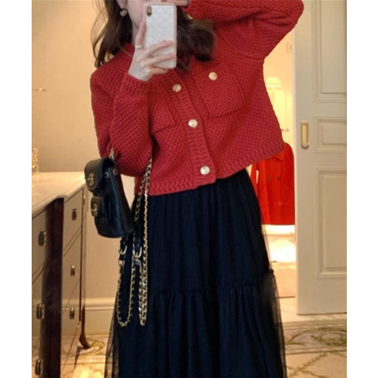 ゴールドボタンニットカーディガン 韓国風 | SUNSHINE CLOSET | 詳細画像14 