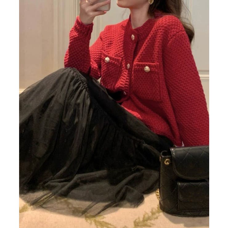 ゴールドボタンニットカーディガン 韓国風 | SUNSHINE CLOSET | 詳細画像15 