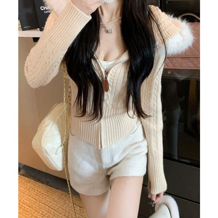 フード付きケーブル編みニットカーディガン | SUNSHINE CLOSET | 詳細画像10 