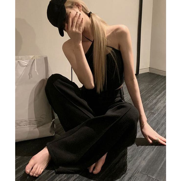 クロスホルターネック ショートタンクトップ カットアウトリブキャミソール | SUNSHINE CLOSET | 詳細画像10 