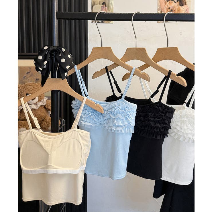 レディース大人可愛いキャミインナー 美胸ブラトップ快適 韓国風薄手インナーブラ一… | SUNSHINE CLOSET | 詳細画像15 